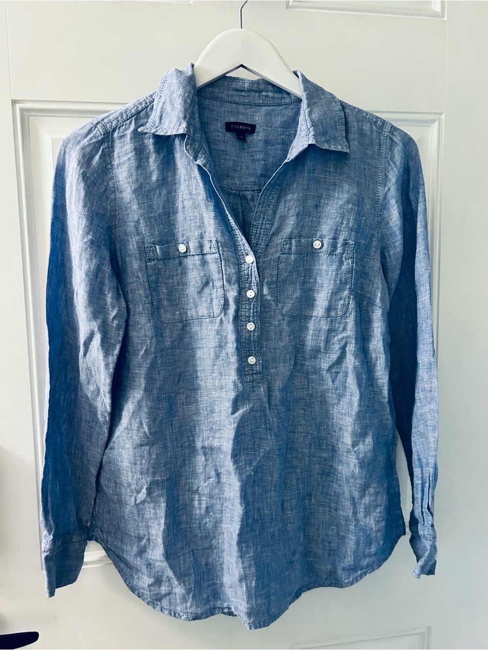 Talbots Blue Chambray Button-Front Women's Shirt